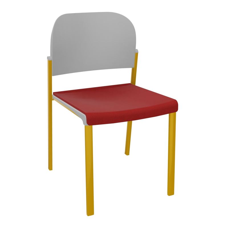 ROMY CHAISE 4P FIXES ASSISE TISSU DOSSIER POLYPRO SANS ACCOUDOIRS E6 SX PX