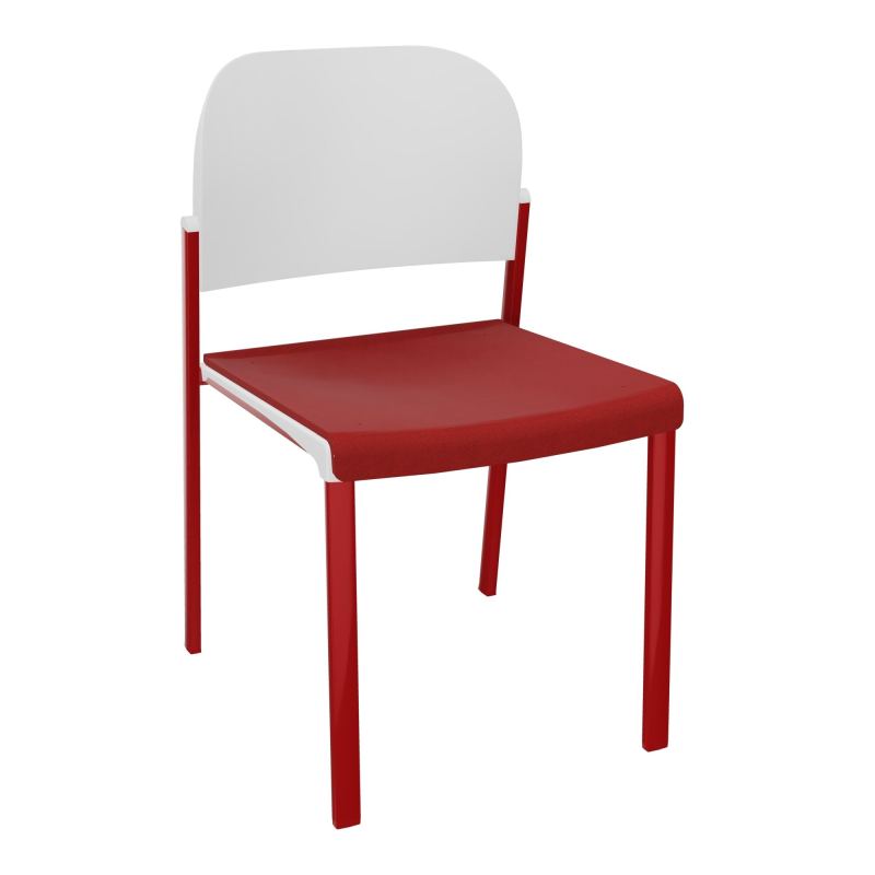 ROMY CHAISE 4P FIXES ASSISE TISSU DOSSIER POLYPRO SANS ACCOUDOIRS E6 ZY PT