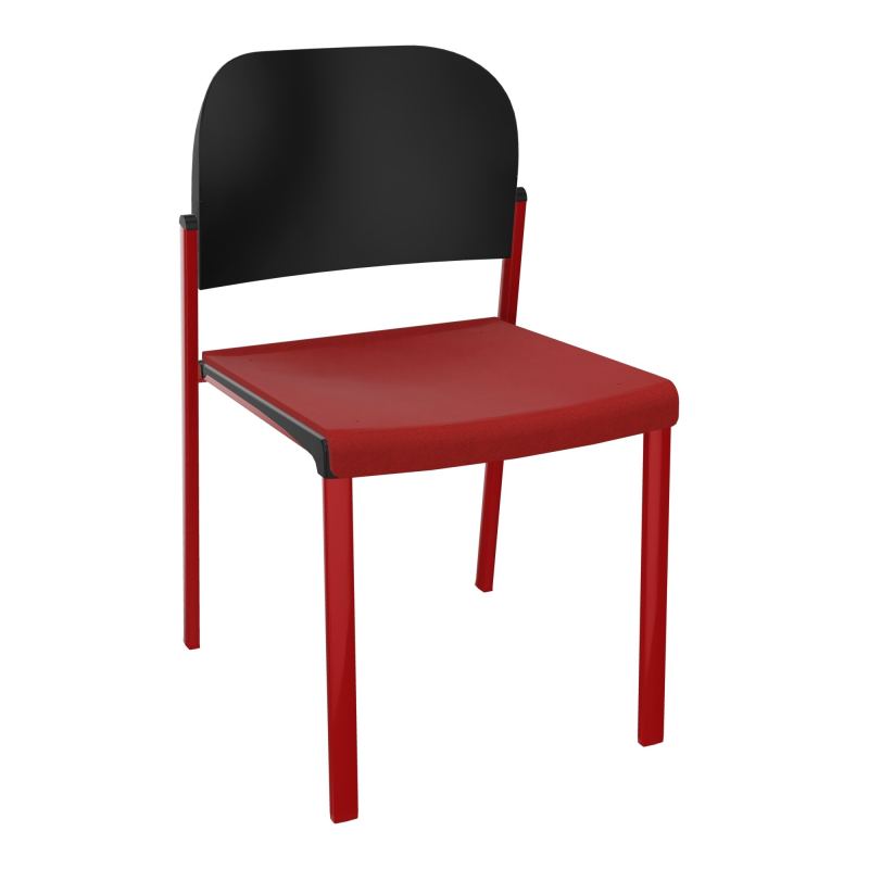 ROMY CHAISE 4P FIXES ASSISE TISSU DOSSIER POLYPRO SANS ACCOUDOIRS E6 ZY PU