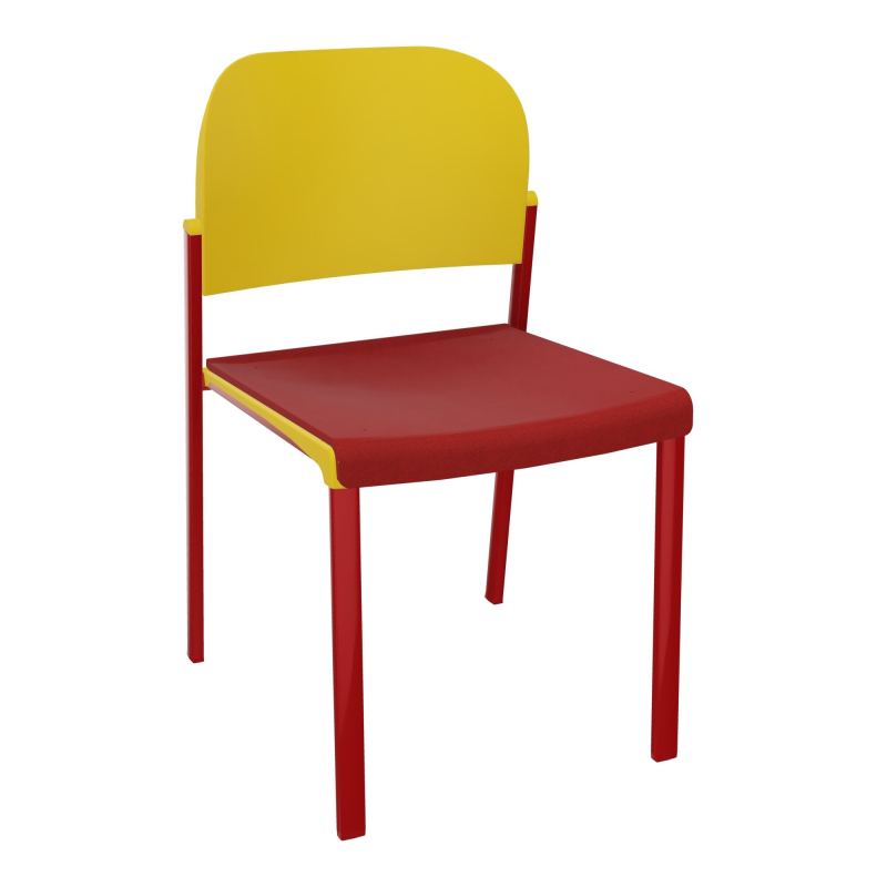 ROMY CHAISE 4P FIXES ASSISE TISSU DOSSIER POLYPRO SANS ACCOUDOIRS E6 ZY PW