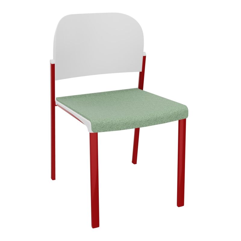 ROMY CHAISE 4P FIXES ASSISE TISSU DOSSIER POLYPRO SANS ACCOUDOIRS E7 ZY PT