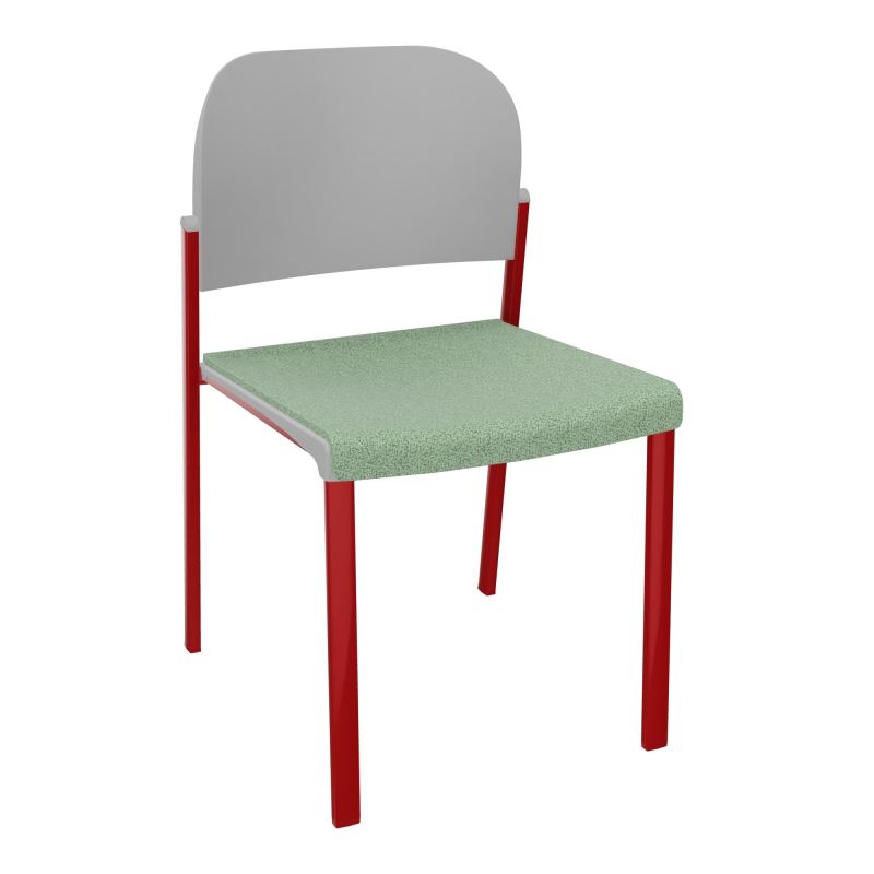 ROMY CHAISE 4P FIXES ASSISE TISSU DOSSIER POLYPRO SANS ACCOUDOIRS E7 ZY PX
