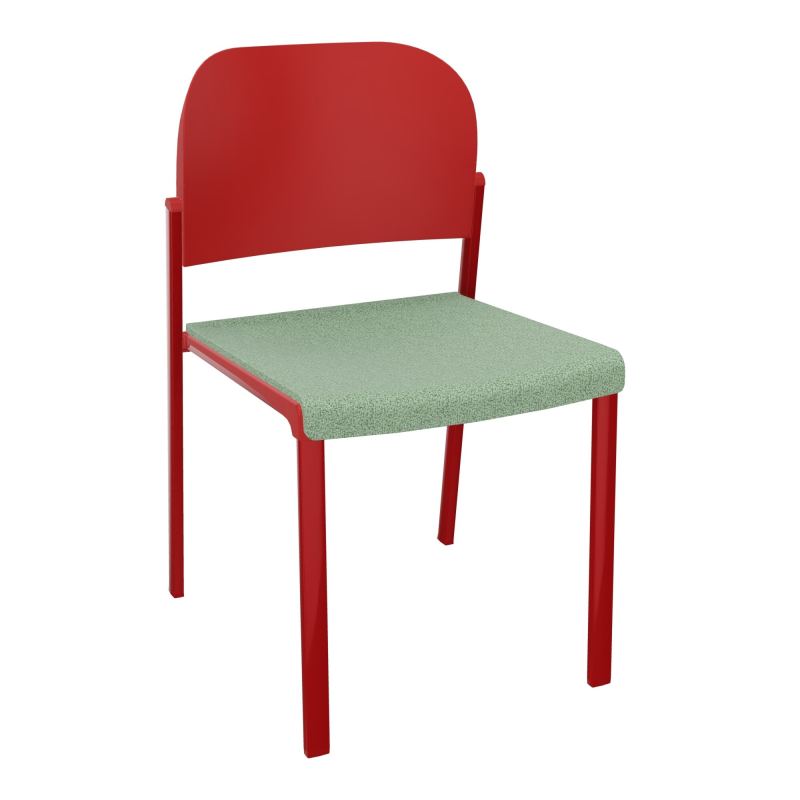ROMY CHAISE 4P FIXES ASSISE TISSU DOSSIER POLYPRO SANS ACCOUDOIRS E7 ZY PZ