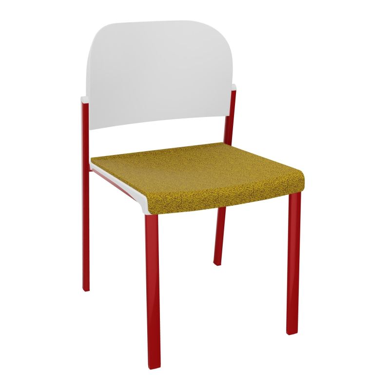ROMY CHAISE 4P FIXES ASSISE TISSU DOSSIER POLYPRO SANS ACCOUDOIRS E9 ZY PT
