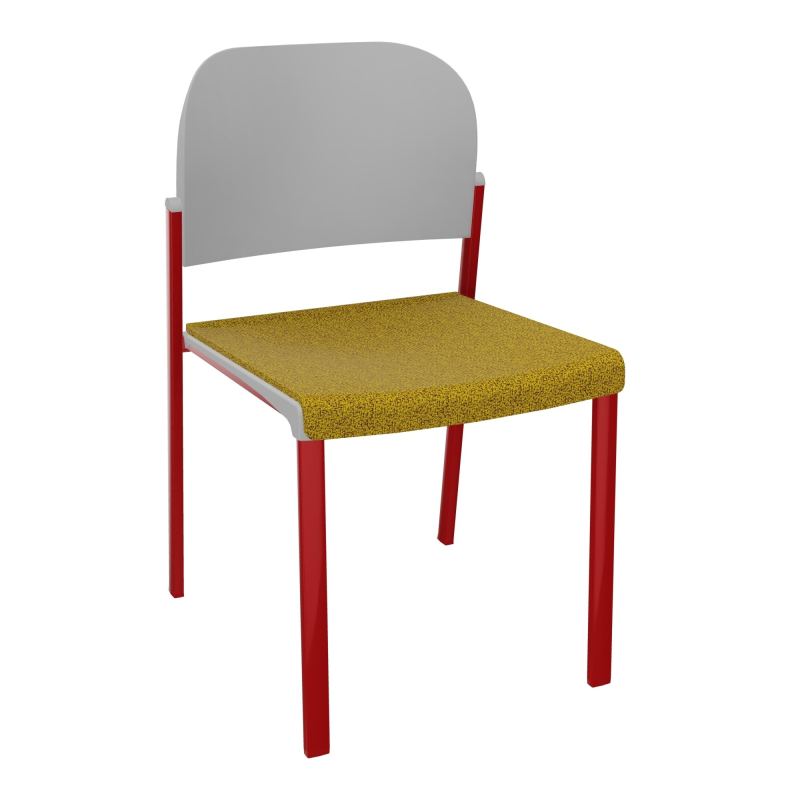 ROMY CHAISE 4P FIXES ASSISE TISSU DOSSIER POLYPRO SANS ACCOUDOIRS E9 ZY PX
