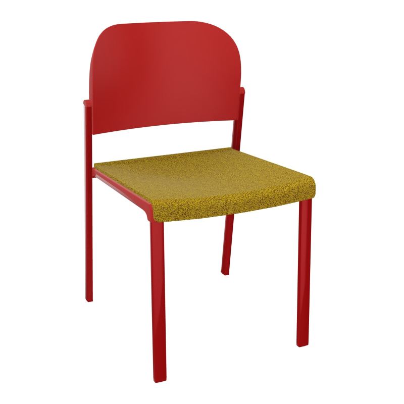 ROMY CHAISE 4P FIXES ASSISE TISSU DOSSIER POLYPRO SANS ACCOUDOIRS E9 ZY PZ