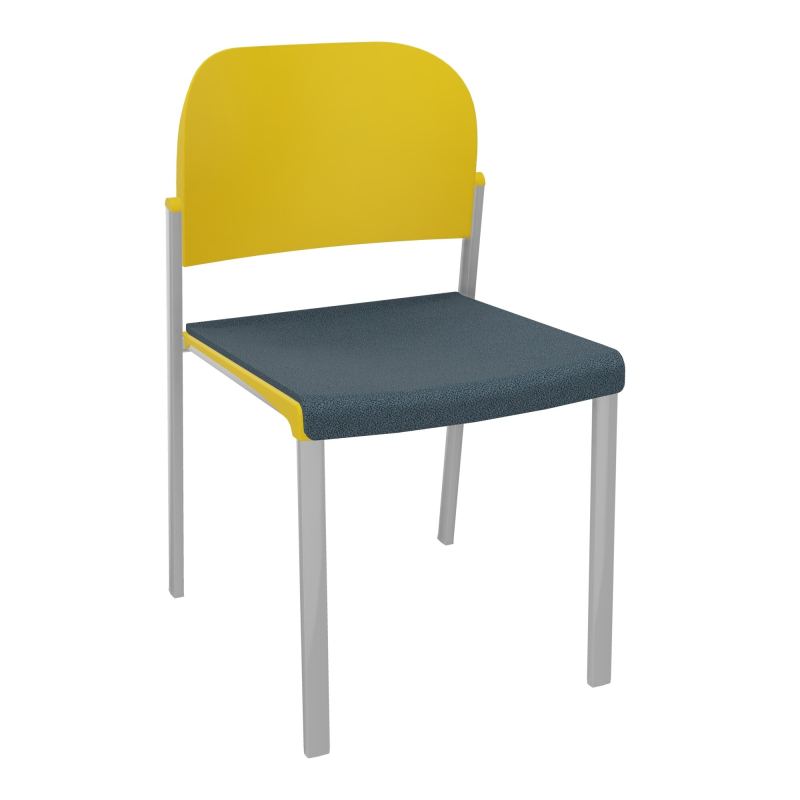 ROMY CHAISE 4P FIXES ASSISE TISSU DOSSIER POLYPRO SANS ACCOUDOIRS  KA SB PW