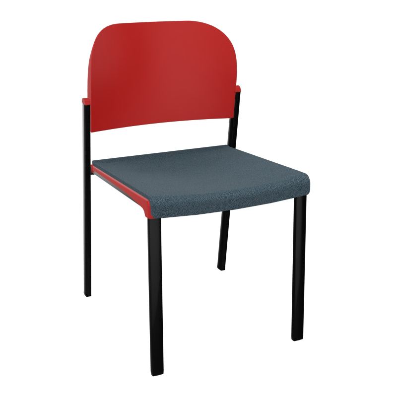 ROMY CHAISE 4P FIXES ASSISE TISSU DOSSIER POLYPRO SANS ACCOUDOIRS  KA SG PZ