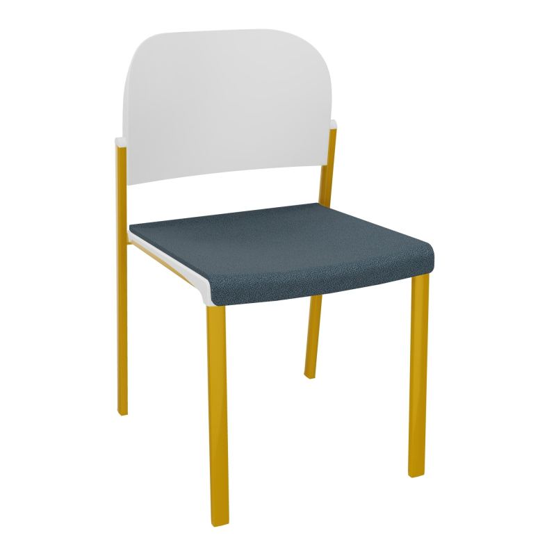 ROMY CHAISE 4P FIXES ASSISE TISSU DOSSIER POLYPRO SANS ACCOUDOIRS  KA SX PT