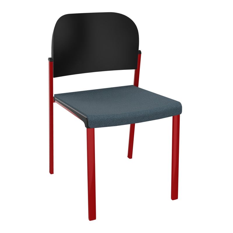 ROMY CHAISE 4P FIXES ASSISE TISSU DOSSIER POLYPRO SANS ACCOUDOIRS  KA ZY PU
