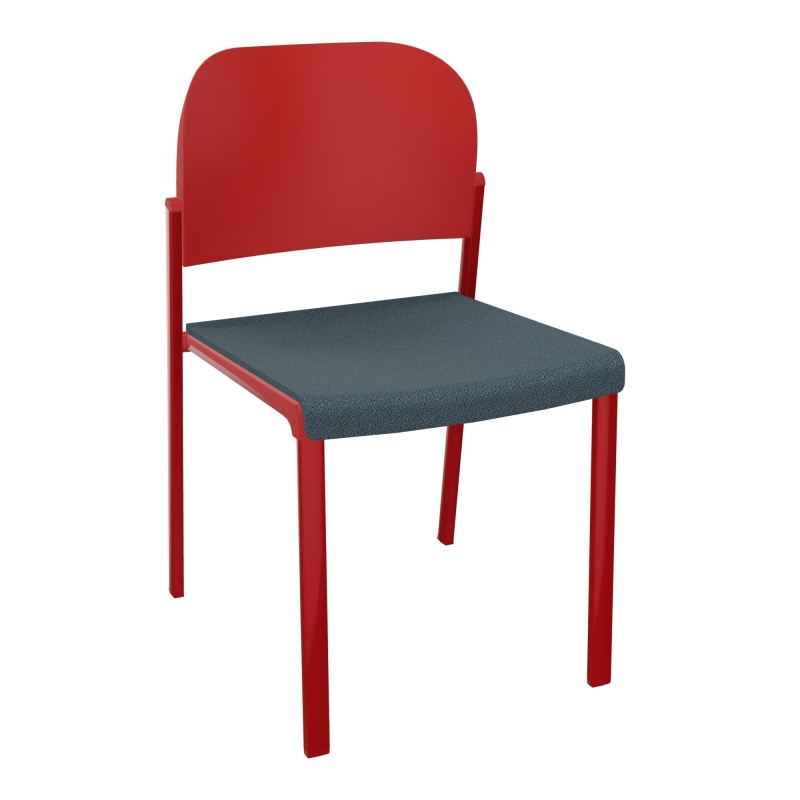 ROMY CHAISE 4P FIXES ASSISE TISSU DOSSIER POLYPRO SANS ACCOUDOIRS  KA ZY PZ