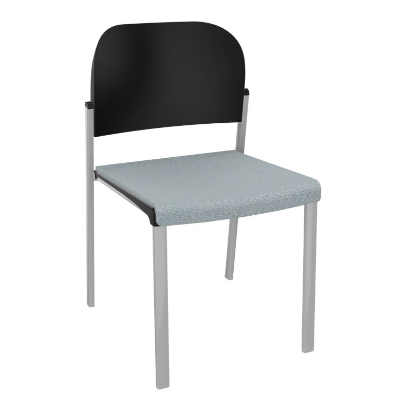 ROMY CHAISE 4P FIXES ASSISE TISSU DOSSIER POLYPRO SANS ACCOUDOIRS  KD SB PU