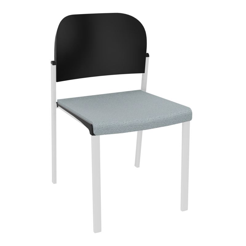 ROMY CHAISE 4P FIXES ASSISE TISSU DOSSIER POLYPRO SANS ACCOUDOIRS  KD SP PU