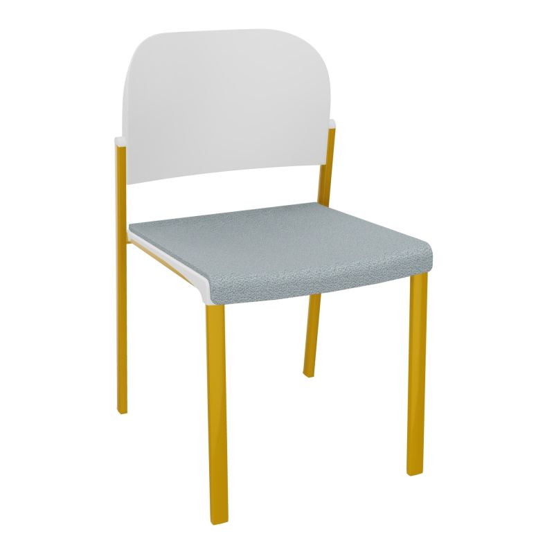 ROMY CHAISE 4P FIXES ASSISE TISSU DOSSIER POLYPRO SANS ACCOUDOIRS  KD SX PT