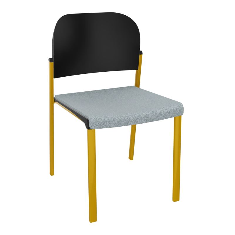 ROMY CHAISE 4P FIXES ASSISE TISSU DOSSIER POLYPRO SANS ACCOUDOIRS  KD SX PU