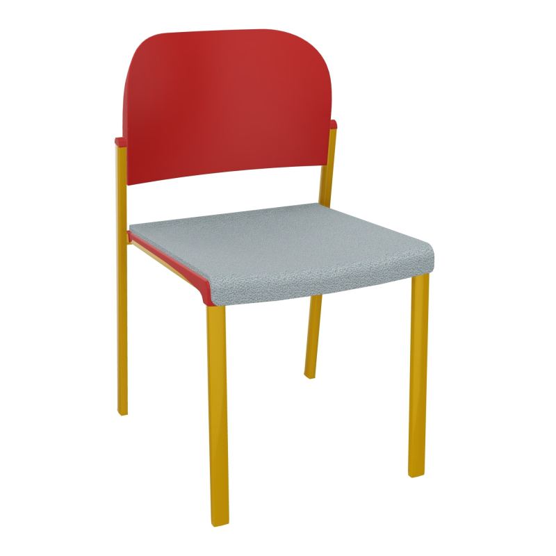 ROMY CHAISE 4P FIXES ASSISE TISSU DOSSIER POLYPRO SANS ACCOUDOIRS  KD SX PZ