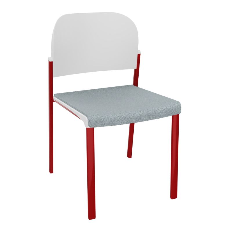 ROMY CHAISE 4P FIXES ASSISE TISSU DOSSIER POLYPRO SANS ACCOUDOIRS  KD ZY PT