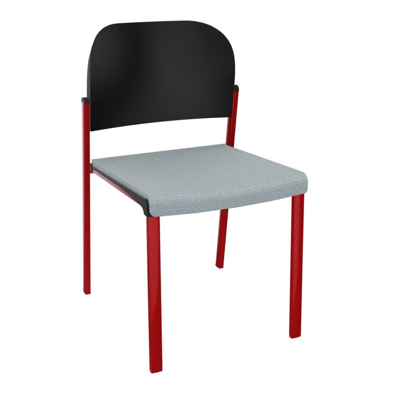 ROMY CHAISE 4P FIXES ASSISE TISSU DOSSIER POLYPRO SANS ACCOUDOIRS  KD ZY PU