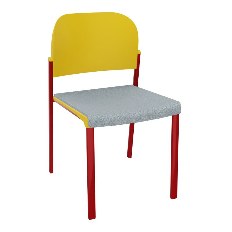 ROMY CHAISE 4P FIXES ASSISE TISSU DOSSIER POLYPRO SANS ACCOUDOIRS  KD ZY PW