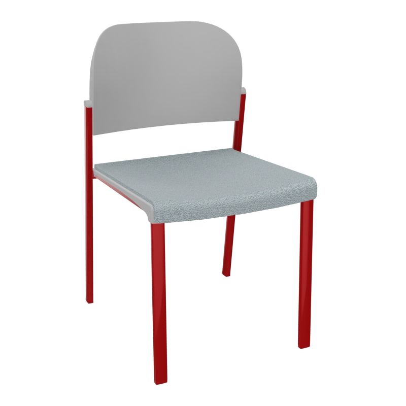 ROMY CHAISE 4P FIXES ASSISE TISSU DOSSIER POLYPRO SANS ACCOUDOIRS  KD ZY PX
