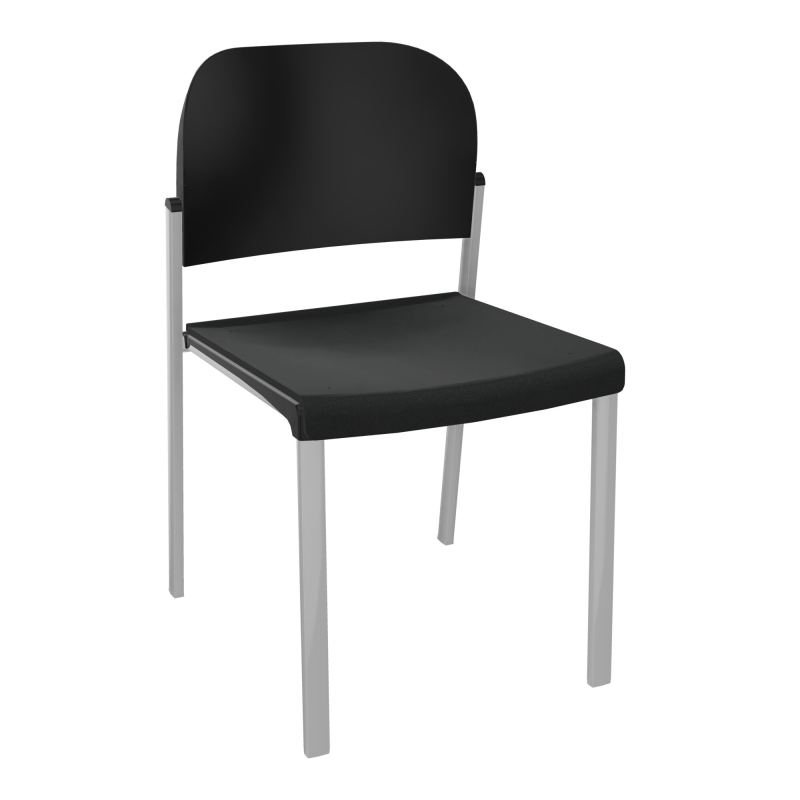 ROMY CHAISE 4P FIXES ASSISE TISSU DOSSIER POLYPRO SANS ACCOUDOIRS  KE SB PU