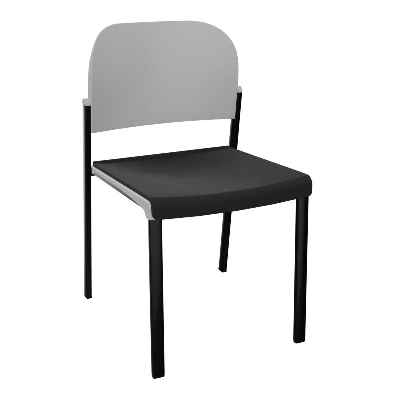 ROMY CHAISE 4P FIXES ASSISE TISSU DOSSIER POLYPRO SANS ACCOUDOIRS  KE SG PX