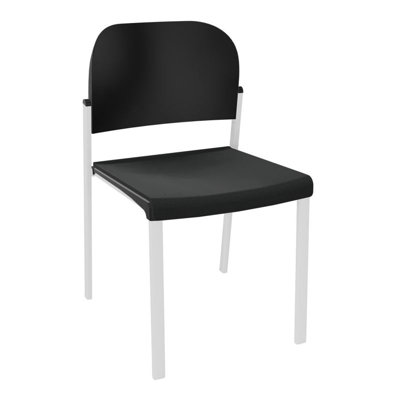 ROMY CHAISE 4P FIXES ASSISE TISSU DOSSIER POLYPRO SANS ACCOUDOIRS  KE SP PU