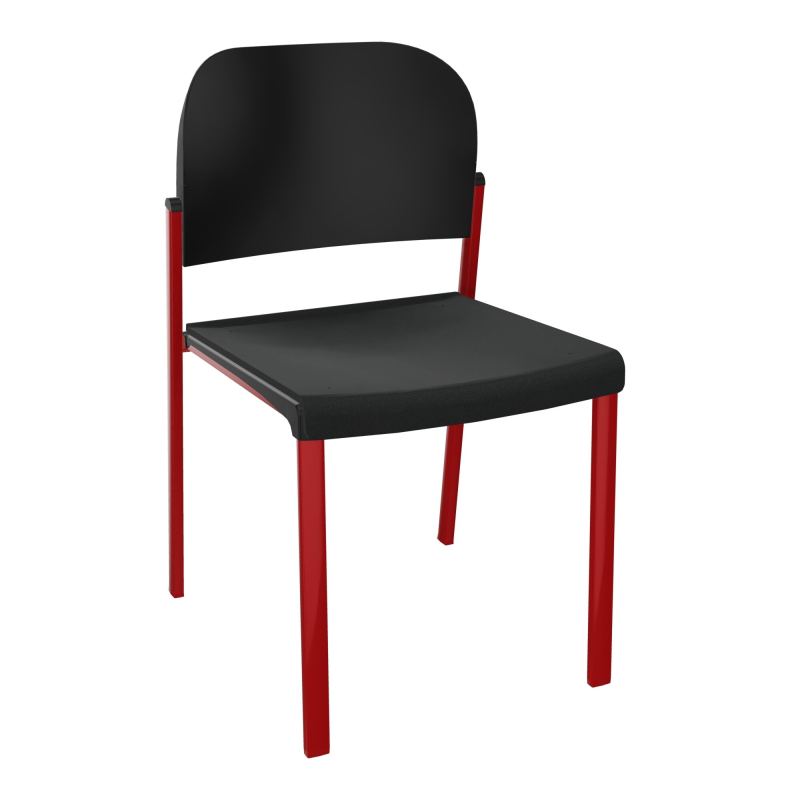 ROMY CHAISE 4P FIXES ASSISE TISSU DOSSIER POLYPRO SANS ACCOUDOIRS  KE ZY PU