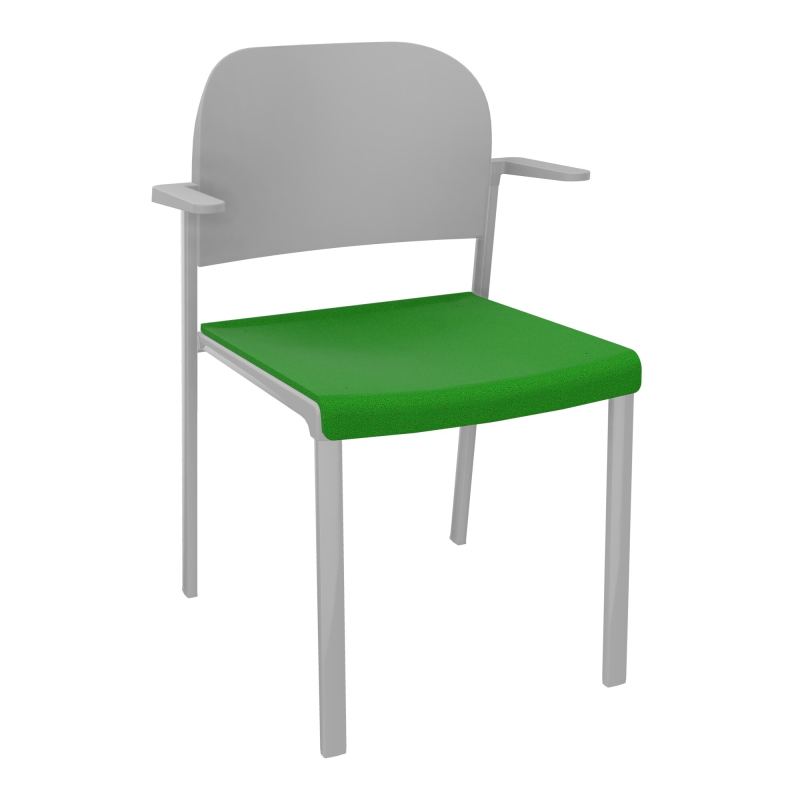ROMY CHAISE 4P FIXES ASSISE TISSU DOSSIER POLYPRO AVEC ACCOUDOIRS  A1 SB PX