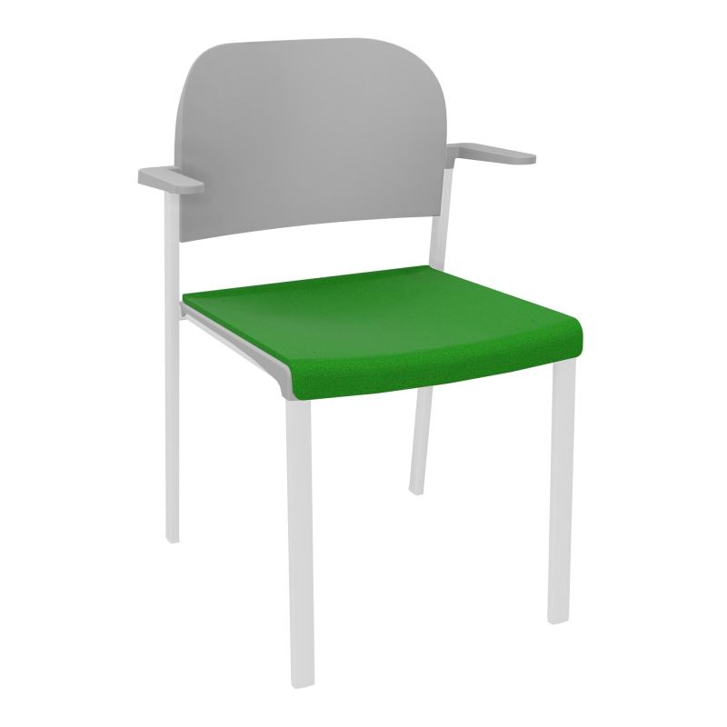 ROMY CHAISE 4P FIXES ASSISE TISSU DOSSIER POLYPRO AVEC ACCOUDOIRS  A1 SP PX