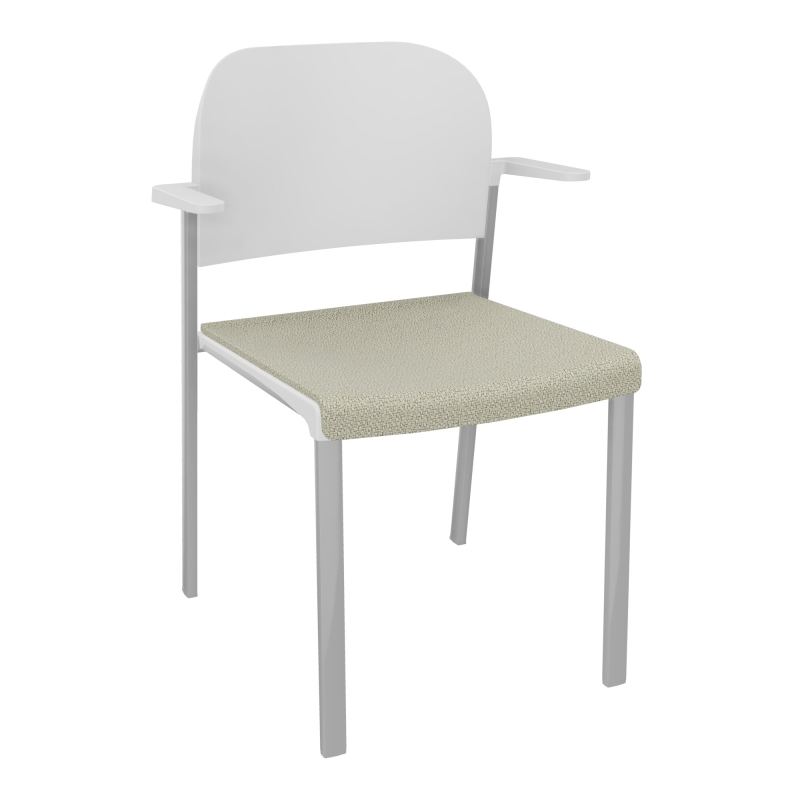ROMY CHAISE 4P FIXES ASSISE TISSU DOSSIER POLYPRO AVEC ACCOUDOIRS  A2 SB PT