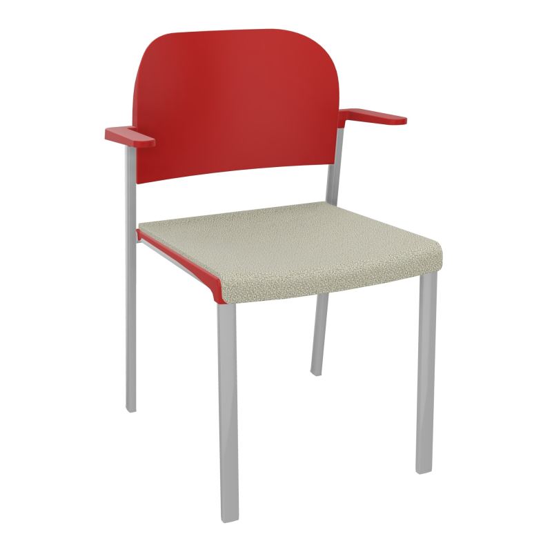 ROMY CHAISE 4P FIXES ASSISE TISSU DOSSIER POLYPRO AVEC ACCOUDOIRS  A2 SB PZ