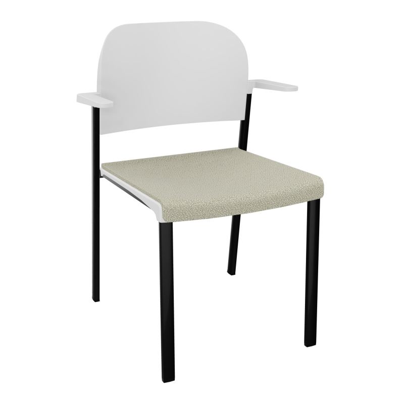 ROMY CHAISE 4P FIXES ASSISE TISSU DOSSIER POLYPRO AVEC ACCOUDOIRS  A2 SG PT