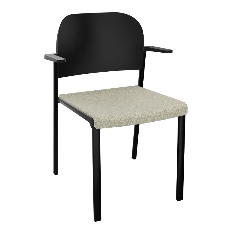 ROMY CHAISE 4P FIXES ASSISE TISSU DOSSIER POLYPRO AVEC ACCOUDOIRS  A2 SG PU