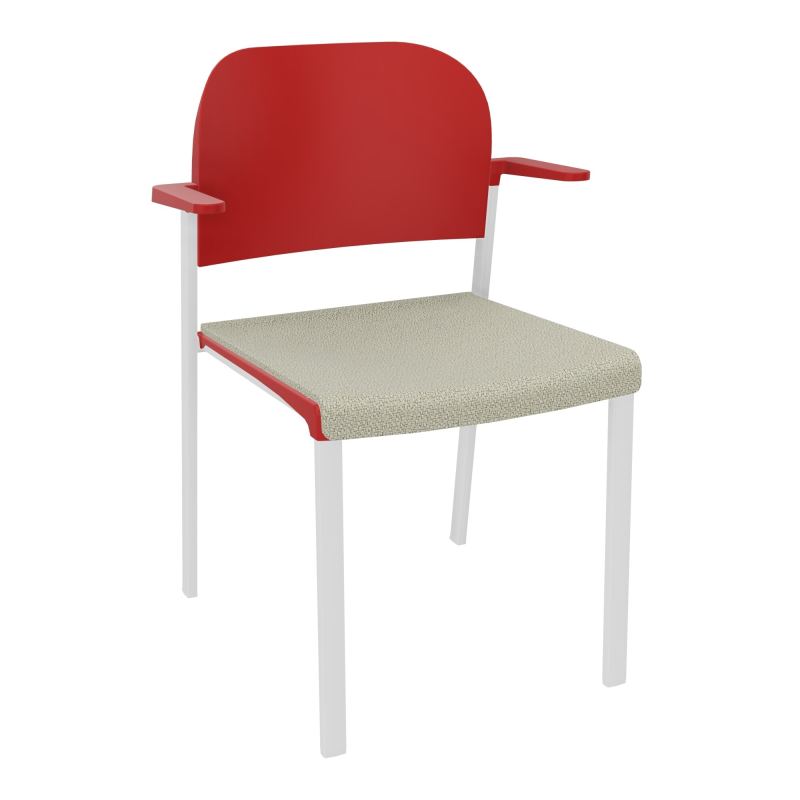 ROMY CHAISE 4P FIXES ASSISE TISSU DOSSIER POLYPRO AVEC ACCOUDOIRS  A2 SP PZ