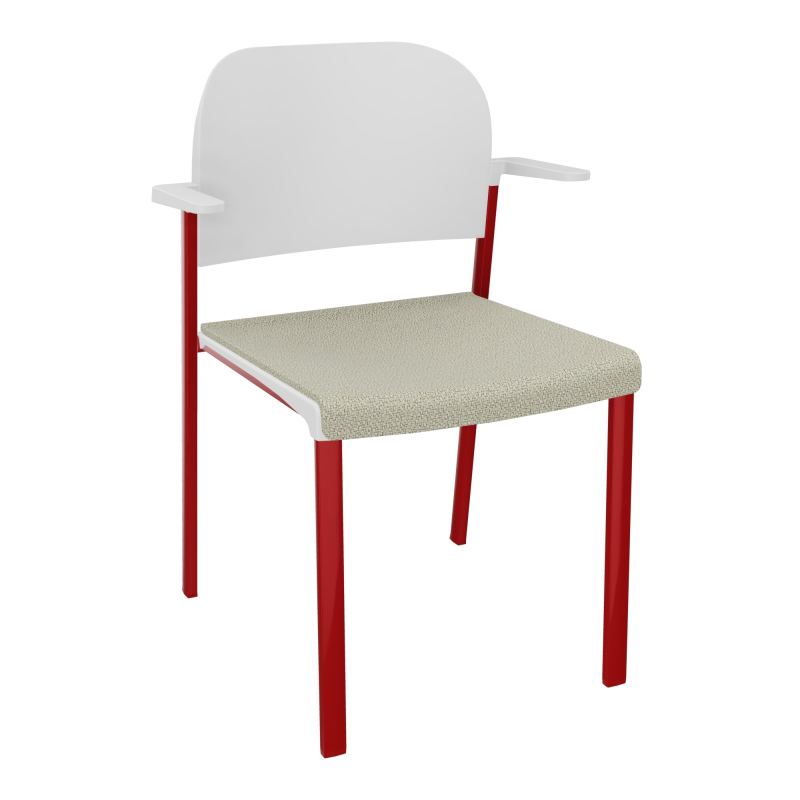 ROMY CHAISE 4P FIXES ASSISE TISSU DOSSIER POLYPRO AVEC ACCOUDOIRS  A2 ZY PT