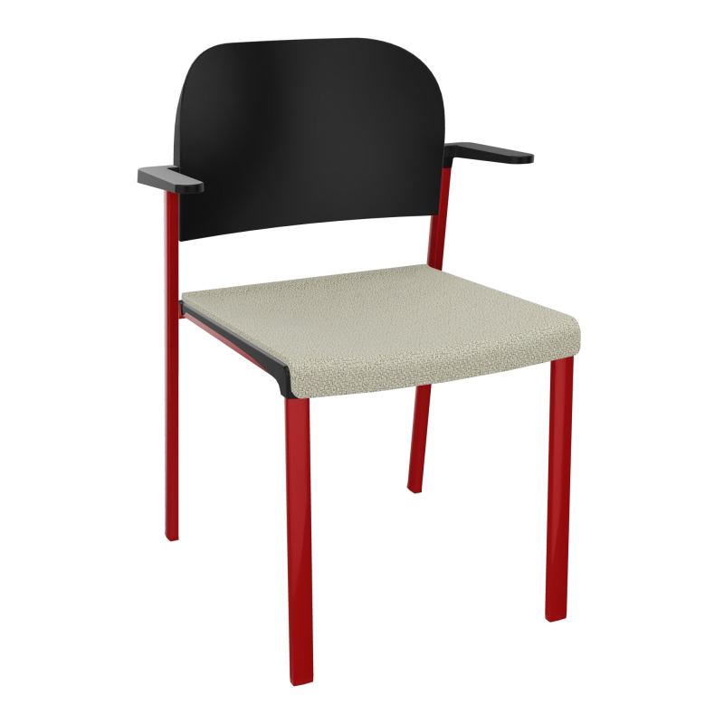 ROMY CHAISE 4P FIXES ASSISE TISSU DOSSIER POLYPRO AVEC ACCOUDOIRS  A2 ZY PU