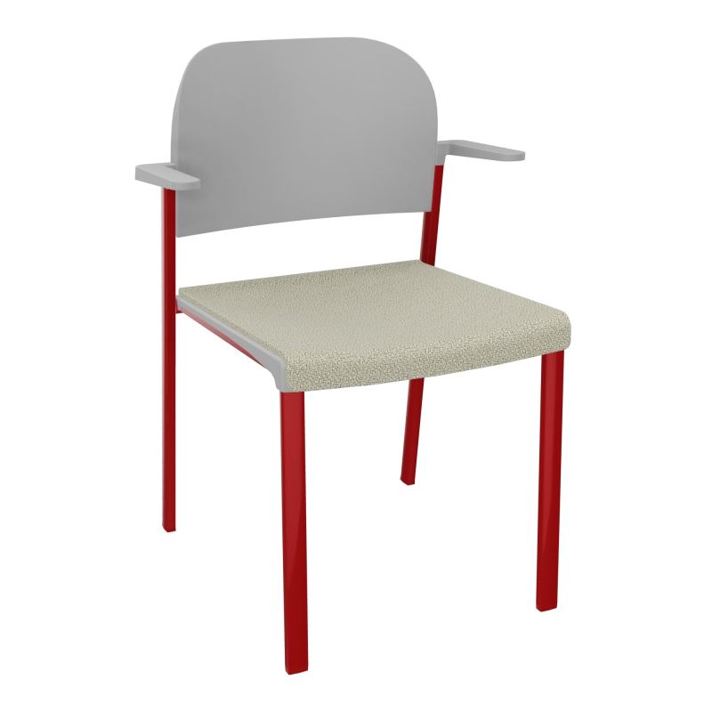 ROMY CHAISE 4P FIXES ASSISE TISSU DOSSIER POLYPRO AVEC ACCOUDOIRS  A2 ZY PX