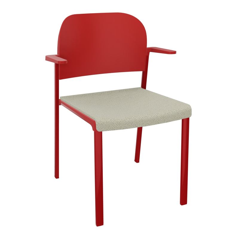 ROMY CHAISE 4P FIXES ASSISE TISSU DOSSIER POLYPRO AVEC ACCOUDOIRS  A2 ZY PZ