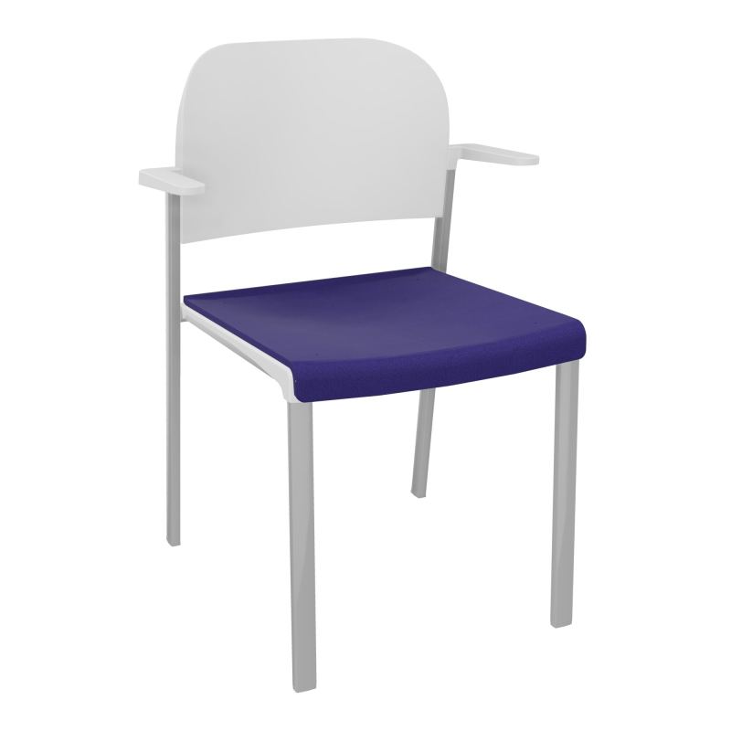 ROMY CHAISE 4P FIXES ASSISE TISSU DOSSIER POLYPRO AVEC ACCOUDOIRS  A3 SB PT