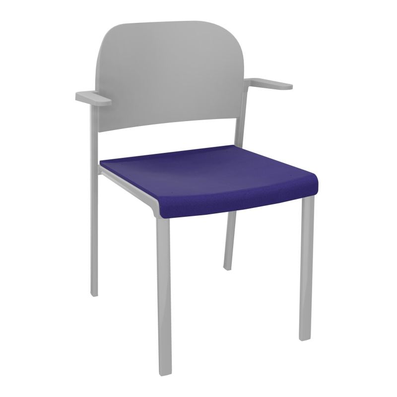 ROMY CHAISE 4P FIXES ASSISE TISSU DOSSIER POLYPRO AVEC ACCOUDOIRS  A3 SB PX