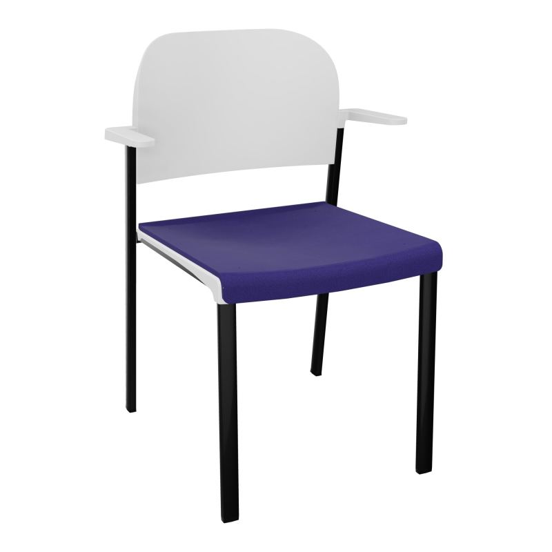 ROMY CHAISE 4P FIXES ASSISE TISSU DOSSIER POLYPRO AVEC ACCOUDOIRS  A3 SG PT