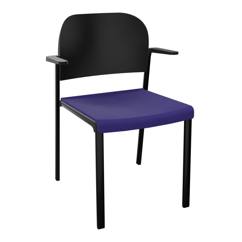 ROMY CHAISE 4P FIXES ASSISE TISSU DOSSIER POLYPRO AVEC ACCOUDOIRS  A3 SG PU
