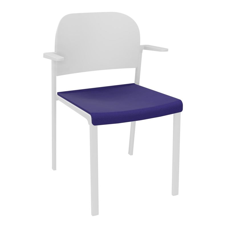 ROMY CHAISE 4P FIXES ASSISE TISSU DOSSIER POLYPRO AVEC ACCOUDOIRS  A3 SP PT