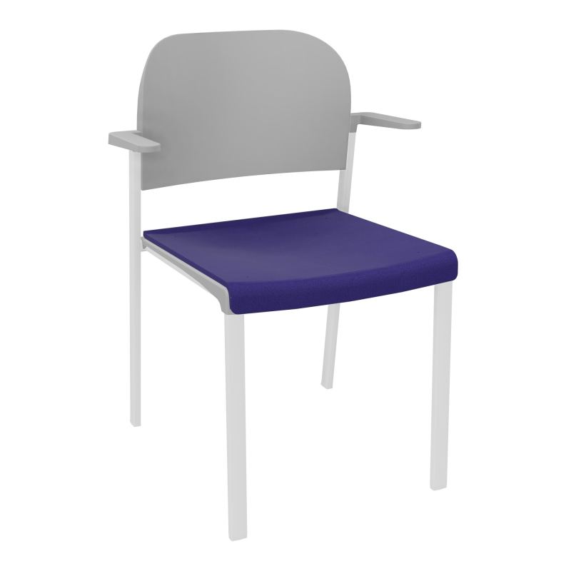 ROMY CHAISE 4P FIXES ASSISE TISSU DOSSIER POLYPRO AVEC ACCOUDOIRS  A3 SP PX