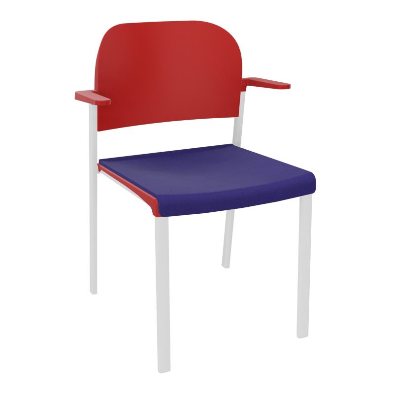 ROMY CHAISE 4P FIXES ASSISE TISSU DOSSIER POLYPRO AVEC ACCOUDOIRS  A3 SP PZ