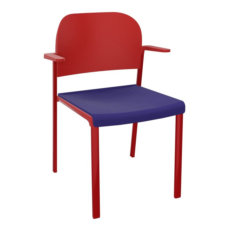 ROMY CHAISE 4P FIXES ASSISE TISSU DOSSIER POLYPRO AVEC ACCOUDOIRS  A3 ZY PZ