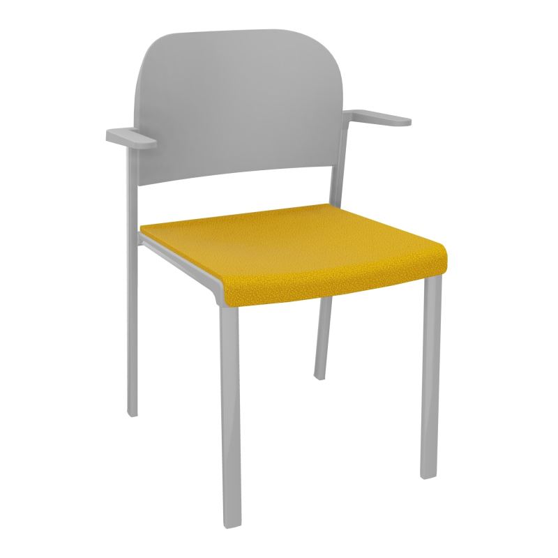 ROMY CHAISE 4P FIXES ASSISE TISSU DOSSIER POLYPRO AVEC ACCOUDOIRS  A5 SB PX