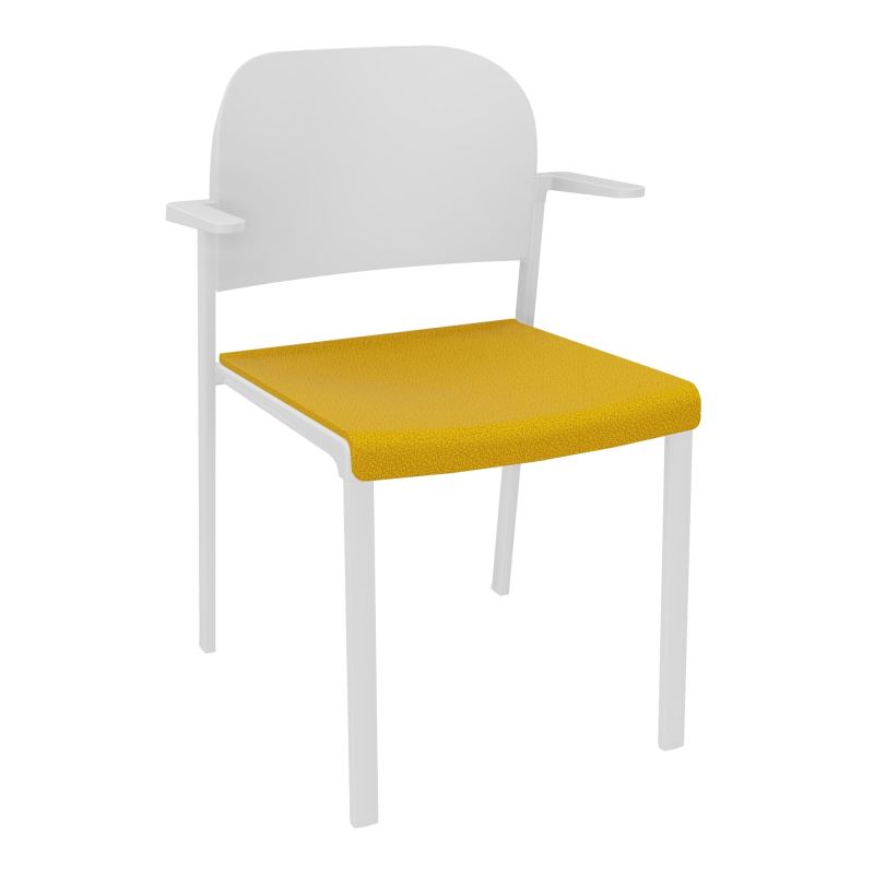 ROMY CHAISE 4P FIXES ASSISE TISSU DOSSIER POLYPRO AVEC ACCOUDOIRS  A5 SP PT
