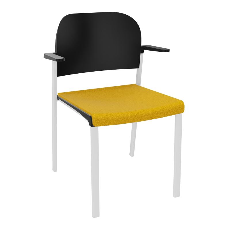 ROMY CHAISE 4P FIXES ASSISE TISSU DOSSIER POLYPRO AVEC ACCOUDOIRS  A5 SP PU